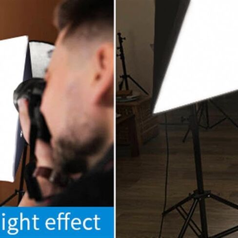 أضواء استوديو التصوير الفوتوغرافي مقاس 20 × 27 بوصة مع لمبات LED 2X 5500K 50W، حامل إضاءة قابل للتعديل، إضاءة مستمرة لتسجيل الصور/الفيديو، الصور الشخصية، تسجيل الفيديو in Kuwait