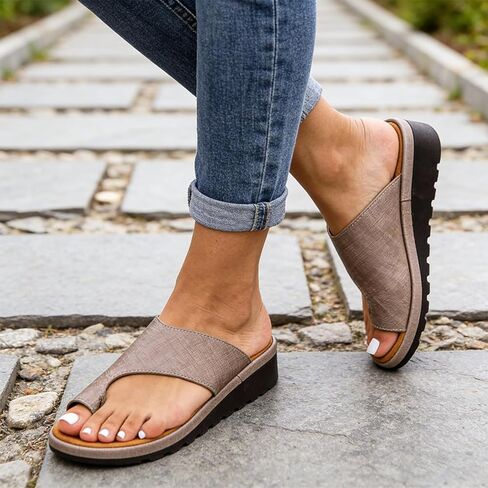 Orthopedic Sandals for Women Comfortable Summer Casual Slip-On Flip Flops Women's Platform Walking Sandals in Kuwait