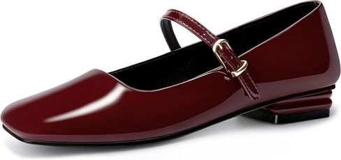 حذاء نسائي مسطح من Mary Jane بمقدمة مغلقة ومسطح باليه وحزام بإبزيم قابل للتعديل وكعب منخفض حذاء مريح للعمل in Kuwait