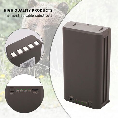 حزمة بطارية كاميرا ممتدة قابلة لإعادة الشحن متوافقة مع Steahlt Cam Trail Camera Flashback Deceptor MAX Fusion and Connect MAX LED Battery Meter Type-C شحن سريع 2 حزمة بطارية 6000 مللي أمبير EM11 in Kuwait