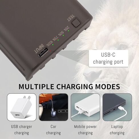 حزمة بطارية كاميرا ممتدة قابلة لإعادة الشحن متوافقة مع Steahlt Cam Trail Camera Flashback Deceptor MAX Fusion and Connect MAX LED Battery Meter Type-C شحن سريع 2 حزمة بطارية 6000 مللي أمبير EM11 in Kuwait
