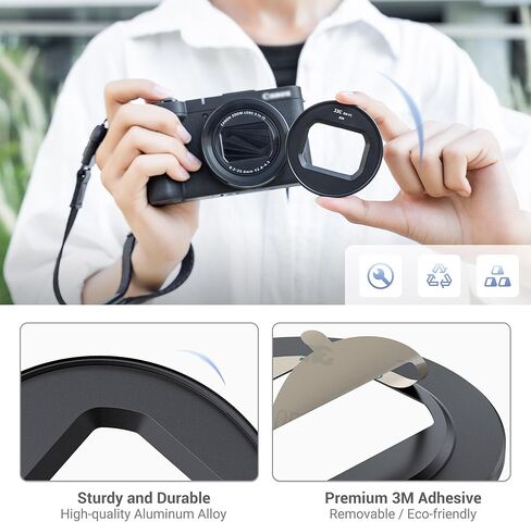 JJC Metal Lens Filter Adapter & 58mm Circular Polarizer CPL Filter for Canon PowerShot V1 Digital Camera in Kuwait