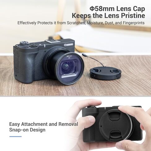 JJC Metal Lens Filter Adapter & 58mm Circular Polarizer CPL Filter for Canon PowerShot V1 Digital Camera in Kuwait