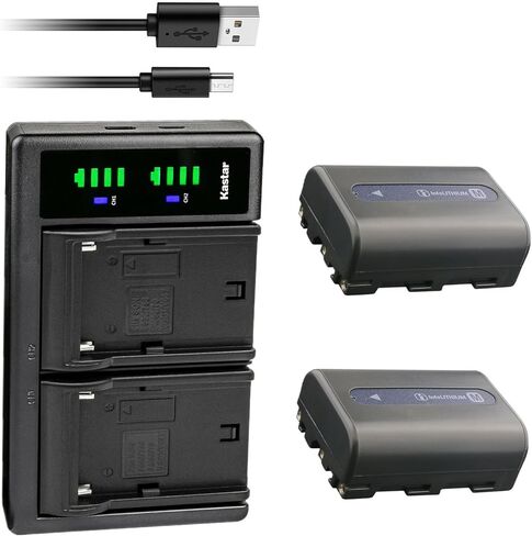 Kastar NP-FM50 LTD2 استبدال شاحن بطارية USB لسوني NP-FM30، NP-FM50، NP-FM55H، NP-QM50، NP-QM51، NP-FM70، NP-FM71، NP-QM71، NP-QM71D، NP-FM90، NP-FM91، NP-QM91، بطارية NP-QM91D in Kuwait