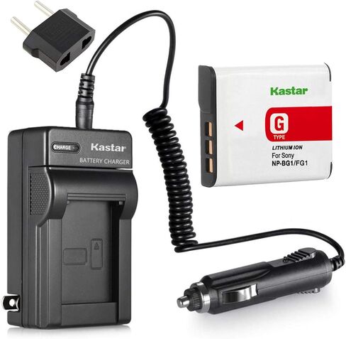 بطارية Kastar (عبوة واحدة) ومجموعة شاحن بديلة لسوني NP-BG1، NP-FG1، BC-CSG، DSC-H50، DSC-H10، DSC-W120، DSC-W170، DSC-W300، DSC-W80، DSC-W85، DSC-W90، DSC-WX1، DSC-WX10 كاميرا رقمية in Kuwait
