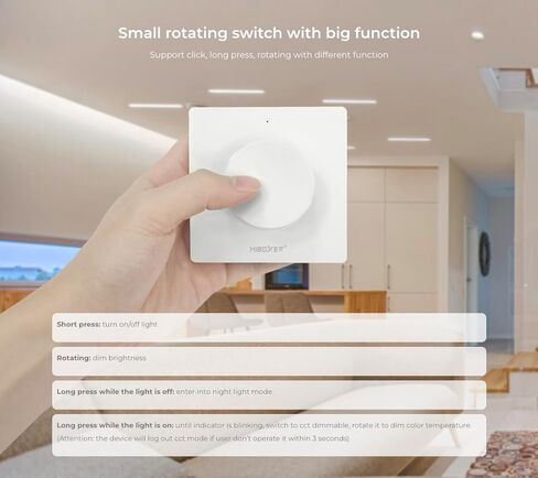 طقم التحكم عن بعد MLR1 Mini Single Color LED Controller & K1 White Rotating Panel Remote Bundle (24V 400W IP67 LED Driver + 24V COB LED Strip 480LED/m CRI90 3000K أبيض دافئ) in Kuwait