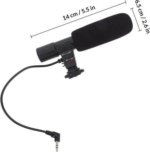 ميكروفون الكاميرا وميكروفون التسجيل لكاميرات DSLR، ملحق فيديو احترافي مع أنبوب صوتي، متوافق مع الهاتف الذكي، لاستخدام التصوير الفوتوغرافي والفيديو in Kuwait