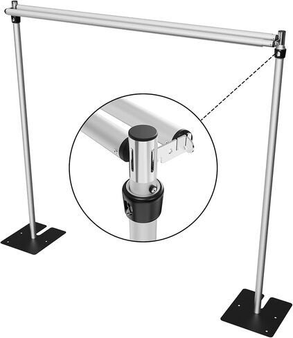 10x10ft Triple Crossbar Heavy Duty Backdrop Stand with 3 Bonus 18cm Extended Connectors, Adjustable Metal Pipe and Drape Stand for Weddings, Parties, Flower Wall & Photography in Kuwait