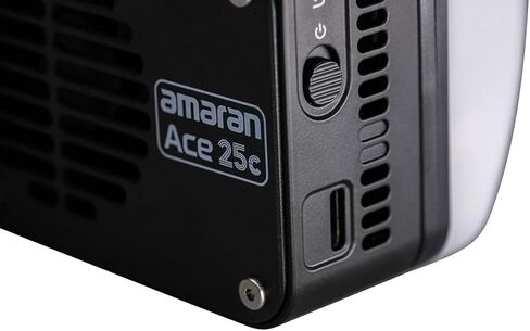 أماران Ace 25c RGBWW مصباح LED مدمج بالألوان الكاملة مع حامل Ace Lock سريع التحرير، وتصميم بصري، وبطارية طويلة الأمد (فحمي) in Kuwait