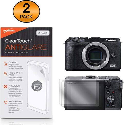 واقي شاشة BoxWave متوافق مع Canon EOS M6 Mark II - ClearTouch مضاد للتوهج (عبوتان)، طبقة رقيقة غير لامعة مضادة لبصمات الأصابع in Kuwait