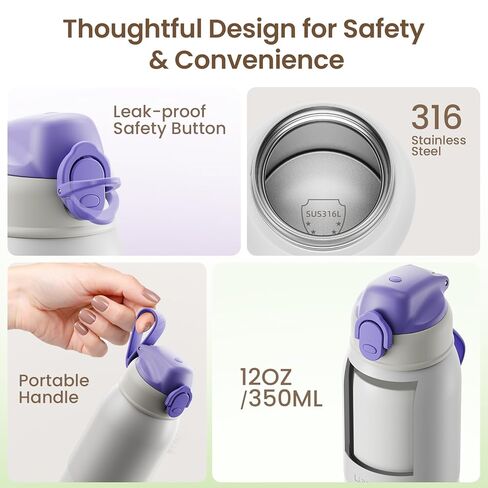 Portable Bottle Warmer for Travel, 3-Min Fast Heating, 12oz Baby Bottle Warmer for Breastmilk & Formula, 6 Precise Temp Control & 6 Time Settings, Baby Milk Warmer for Airplane, Car and Outdoor in Kuwait