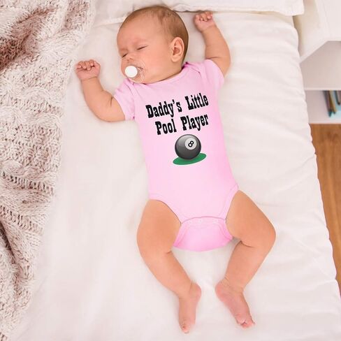 Cute Rascals Baby Bodysuit Daddy's Little Pool Player A Billiards Dad Father's Day Boy & Girl Baby Clothes Funny Cotton Garnet Design Only Newborn in Kuwait