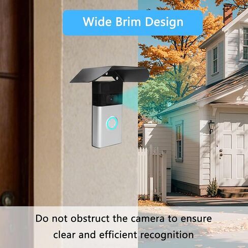 Stainless Steel Doorbell Rain Cover Compatible with Ring Battery Doorbell(2024)/Plus/Pro/Wired Doorbell Pro, Sun Rain Shade Hood Weatherproof Anti-Glare Protector, Outdoor Doorbell Accessories Black in Kuwait