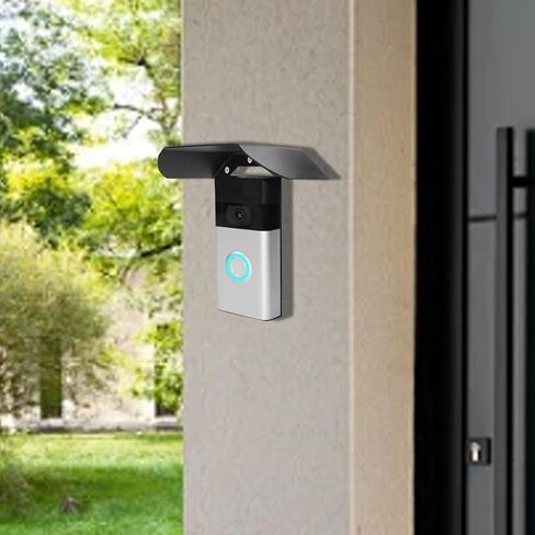 Stainless Steel Doorbell Rain Cover Compatible with Ring Battery Doorbell(2024)/Plus/Pro/Wired Doorbell Pro, Sun Rain Shade Hood Weatherproof Anti-Glare Protector, Outdoor Doorbell Accessories Black in Kuwait