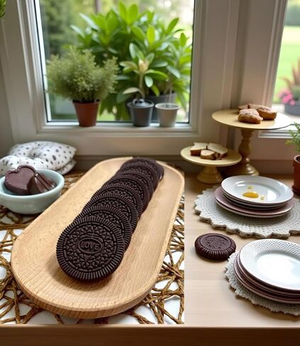 9Pcs Realistic Artificial Cookies Fake Biscuits Fake Chocolate Dessert Crackers Food Model Photography Prop for Home Kitchen Party Shop Display Decoration (Chocolate) in Kuwait