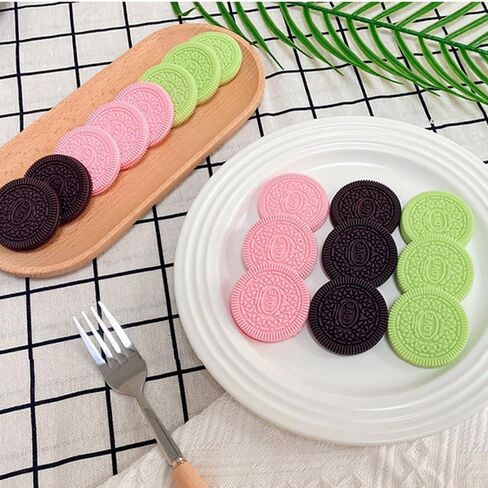 9Pcs Realistic Artificial Cookies Fake Biscuits Fake Chocolate Dessert Crackers Food Model Photography Prop for Home Kitchen Party Shop Display Decoration (Chocolate) in Kuwait