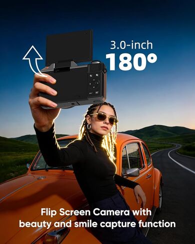 كاميرا رقمية 4K للتصوير الفوتوغرافي ORDRO D27، كاميرا تسجيل فيديو واي فاي بدقة 64 ميجابكسل لليوتيوب، كاميرا فيديو بتكبير بصري 6X مع شاشة قابلة للطي 180 درجة، بطاقة SD سعة 32 جيجابايت، بطاريتان in Kuwait