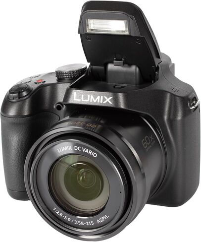 Panasonic Lumix FZ85D / FZ80D Digital Camera 18.1MP MOS Sensor 60x Optical Zoom 20-1200mm Equivalent 4K30 Video Bundle with 64GB Memory Card + Flexible Tripod + Bag + LED Light + More (13 Items) in Kuwait