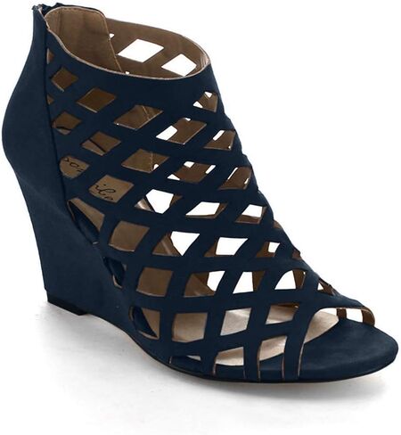 Bonnibel Trina-2 Womens Cut Out Back Zip Wedge Sandals in Saudi Arabia