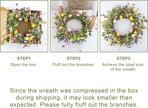 22 Inches Spring Wreaths for Front Door Rustic Summer Door Wreath Colorful Spring Floral Wreaths Farmhouse Easter Tulip Wreath for Window Front Porch Home Indoor Inside Outside Decoration in Saudi Arabia