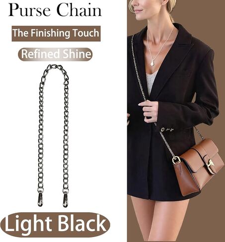 4 Pack 47" DIY Iron Flat Chain Strap for Purse, Crossbody Bag, Shoulder Bag, Replacement Bag Strap with Metal Buckles,Crossbody Chain, Detachable Purse Chain Accessories for Handbags (Silver) in Saudi Arabia