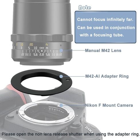 محول عدسة الكاميرا M42-AI لعدسة التثبيت المسمار M42 لكاميرا Nikon F Mount، حلقة محول التركيز اليدوي - عبوتان in Kuwait