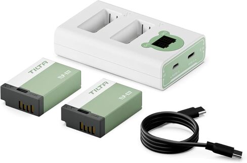 مجموعة بطارية محطة الشحن Tilta LP-E17 | شاحن مزدوج + 2 بطاريات | USB-C PD شحن سريع | الرماد الأخضر in Kuwait