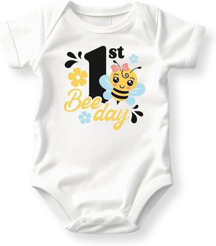 My 1st Bee Day Baby Bodysuit, First Birthday Outfit One Year Old Cute 1st Birthday Tshirt Bee Tee in Kuwait
