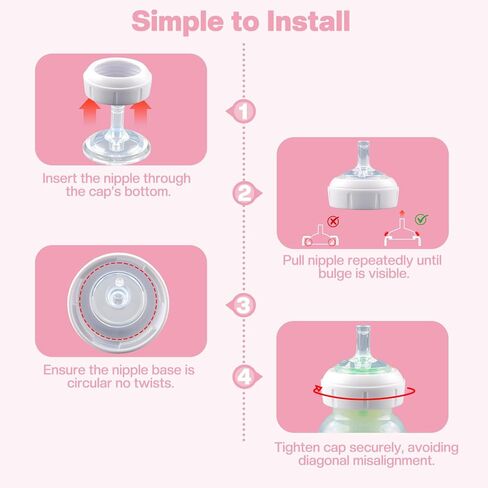 Straw Cup Nipple Compatible with Dr. Brown's Wide-Neck Baby Bottles & Sippy Spout Bottles, Soft 100% Silicone Straw Cup Nipple,Weighted Sippy Cup,BPA-Free,6m+,4Pcs in Saudi Arabia