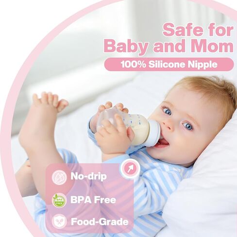 Straw Cup Nipple Compatible with Dr. Brown's Wide-Neck Baby Bottles & Sippy Spout Bottles, Soft 100% Silicone Straw Cup Nipple,Weighted Sippy Cup,BPA-Free,6m+,4Pcs in Saudi Arabia