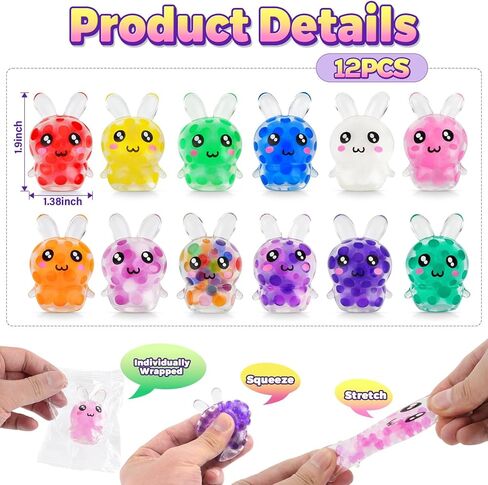 Easter Basket Stuffers for Teens & Adults – Colorful Easter Egg Stuffers, 12-Pack Easter Egg Fillers Bulk, Fun 1.9 Inch Egg Stuffers for Easter Baskets, Egg Hunts & Party Favor Bags in Saudi Arabia