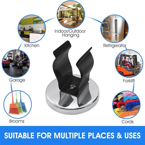 Neodymium Magnetic Hooks, 2 Pack, Heavy Duty Industrial Grade Magnet with 80-lb. Hold for Garage Tools, Utility Storage, and Home Organization, Steel Clip with Round Base in Saudi Arabia
