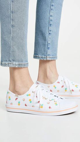 حذاء رياضي نسائي من Keds Kickstart Sunnylife Fruits Fashion، أبيض 6 in Kuwait