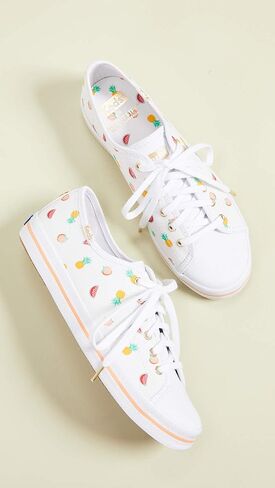 حذاء رياضي نسائي من Keds Kickstart Sunnylife Fruits Fashion، أبيض 6 in Kuwait