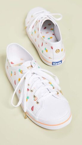 حذاء رياضي نسائي من Keds Kickstart Sunnylife Fruits Fashion، أبيض 6 in Kuwait