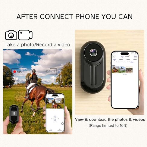 2K Body Cam, Thumb Action Camera Wearable POV Cam with 32GB Card, Multi Accessories & APP for Sports Ski Travel in Kuwait