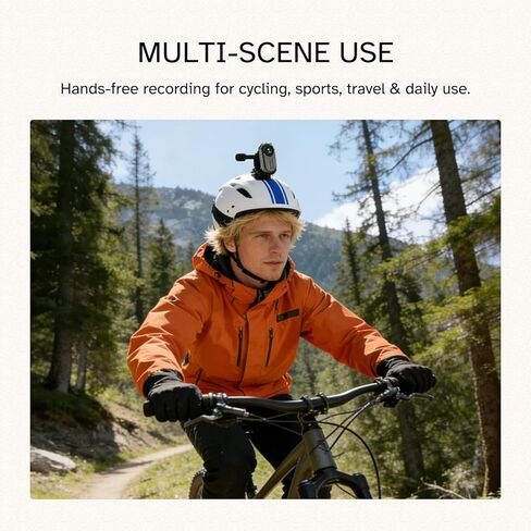 2K Body Cam, Thumb Action Camera Wearable POV Cam with 32GB Card, Multi Accessories & APP for Sports Ski Travel in Kuwait