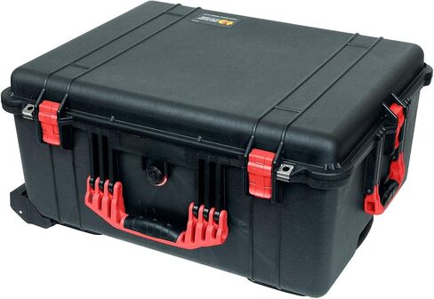 Pelican Color Case Black 1610 case with Red Handles & latches. Comes with Trekpak Dividers & mesh Lid Organizer. in Kuwait