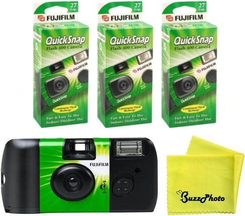 كاميرا Fujifilm Fujifilm QuickSnap Flash 400 للاستخدام مرة واحدة مقاس 35 ملم مع فلاش (3 عبوات) in Kuwait