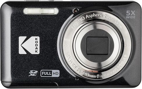 KODAK Pixpro FZ55 Digital Camera (Black) Bundle Including: 128 GB Memory Card, Rechargeable Battery, Battery Charger, Flexible Tripod, Card Reader, Card Wallet, Hand Strap, Full Cleaning Kit in Kuwait