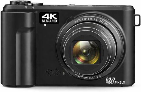 كاميرا رقمية بدقة 4K بدقة 88 ميجابكسل للتصوير الفوتوغرافي، وكاميرا تسجيل فيديو لليوتيوب مع تكبير بصري 24X وواي فاي، وكاميرات تسجيل فيديو بتركيز تلقائي مع بطاقة 16 جيجابايت in Kuwait