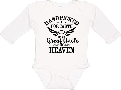 inktastic Handpicked for Earth By My Great Uncle in Heaven Long Sleeve Creeper in Saudi Arabia