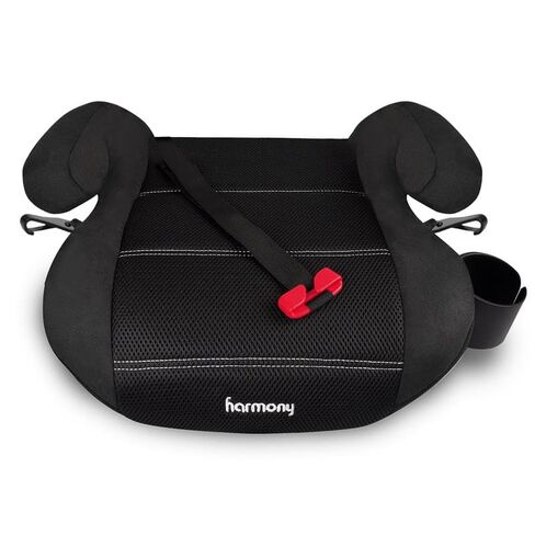 مقعد معزز عالي الظهر من Harmony Dreamtime Elite - مقعد سيارة معزز لوضع الحزام 2 في 1 مع مزلاج وحامل أكواب ودليل حزام الكتف، للأطفال بوزن 40-110 رطل، 34-57 بوصة، أسود in Kuwait