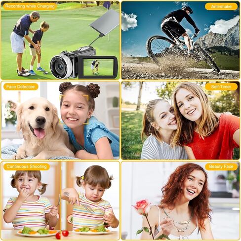 4K Video Camera Camcorder - 48MP 30FPS with Wireless Lavalier Mic & External Mic | 3" Ultra HD Screen, 18X Digital Zoom | Vlogging/YouTube Recorder + 32GB SD Card Included in Kuwait