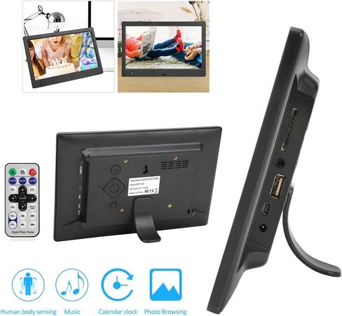 Yoidesu 10 Inch Digital Photo Frame, HD IPS Screen with Human Body Induction & Remote Control, Auto On Off, Multi Language Support for Home Office Decor (US Plug 100‑240V) in Kuwait