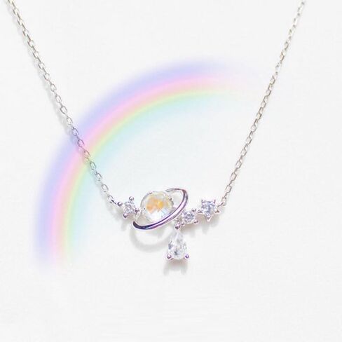 1Pc Aurora Water Drop Star Moon Necklace Cute Girl Clavicle Chain Heart Sweet Necklace in Saudi Arabia