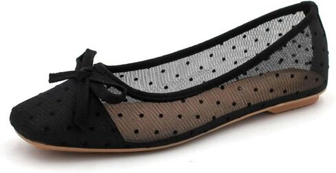 Polka Dot Flats for Women Mesh Bow Mary Jane Ballet Flats Summer Dressy Polka Dot Slip On Ballet Shoes Breathable Ballerinas Comfy Trendy Classic Romantic in Kuwait