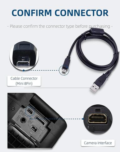 كابل USB UC-E6 لكاميرا Nikon DSLR وCoolpix - سلك نقل البيانات والشحن متوافق مع سلسلة D3300/D750/D5300/D7200، وCoolpix B500/P100/P530 والمزيد (3.3 قدم) in Kuwait