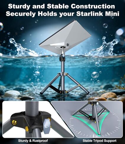 لحامل ثلاثي القوائم الصغير Starlink مع محول، حامل ثلاثي القوائم قابل للتعديل لطبق Starlink الصغير، مجموعة تركيب محمولة لحامل Starlink الصغير لملحقات Starlink الصغيرة للتخييم في الهواء الطلق، RV، السفر in Kuwait