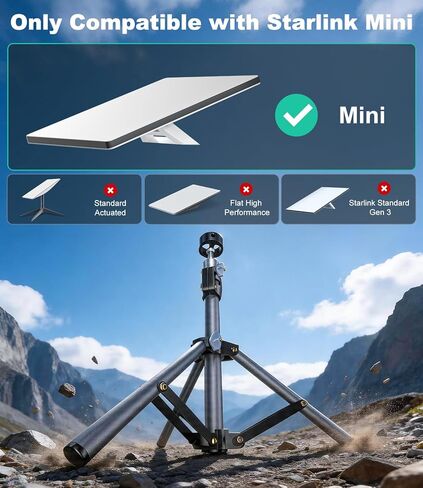 لحامل ثلاثي القوائم الصغير Starlink مع محول، حامل ثلاثي القوائم قابل للتعديل لطبق Starlink الصغير، مجموعة تركيب محمولة لحامل Starlink الصغير لملحقات Starlink الصغيرة للتخييم في الهواء الطلق، RV، السفر in Kuwait